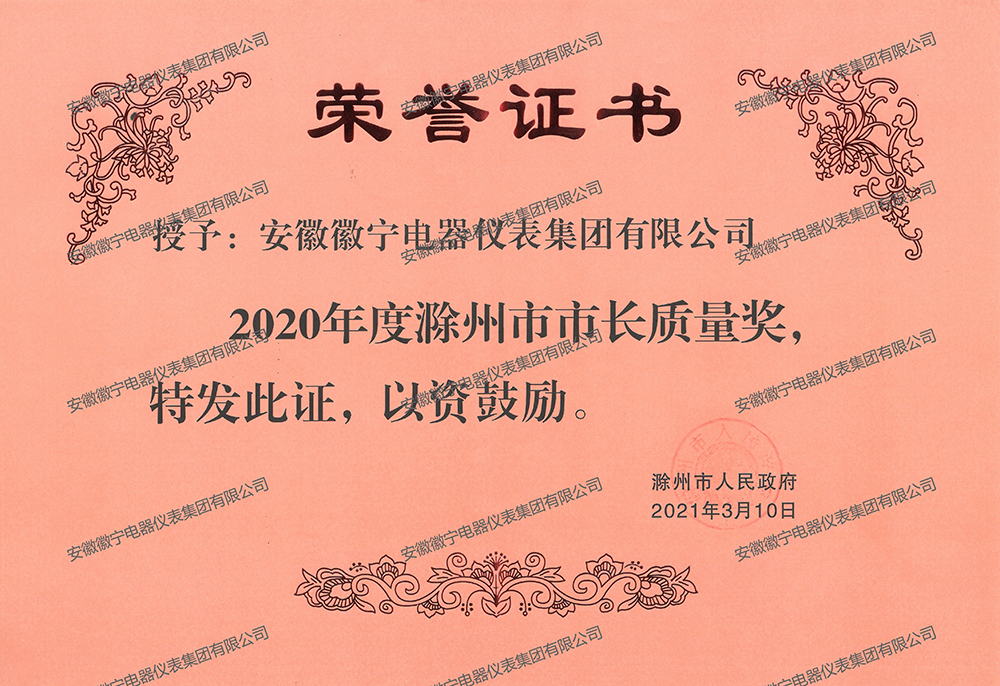 滁州市市长质量奖