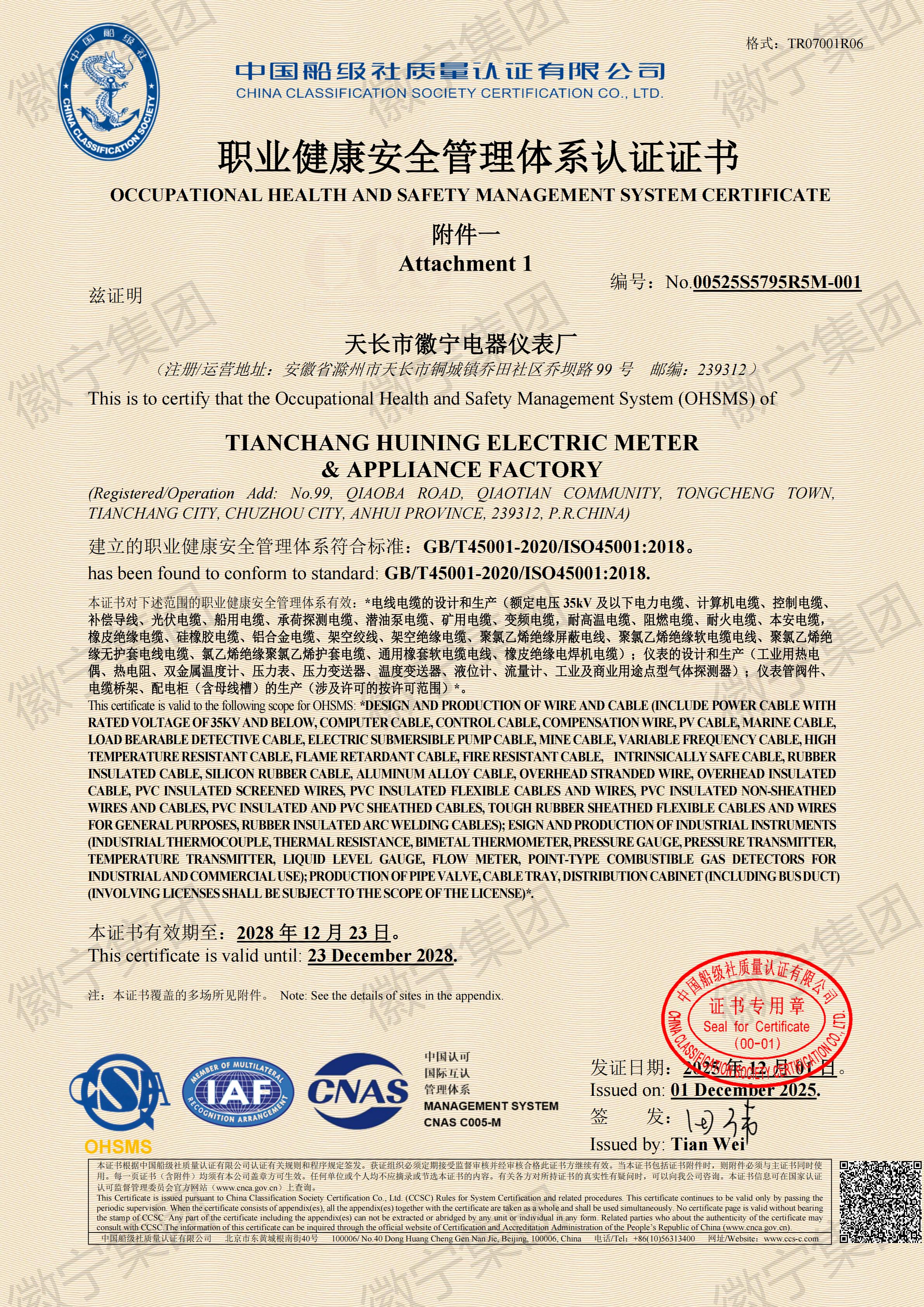 职业健康安全管理体系证书--徽宁厂_01.jpg